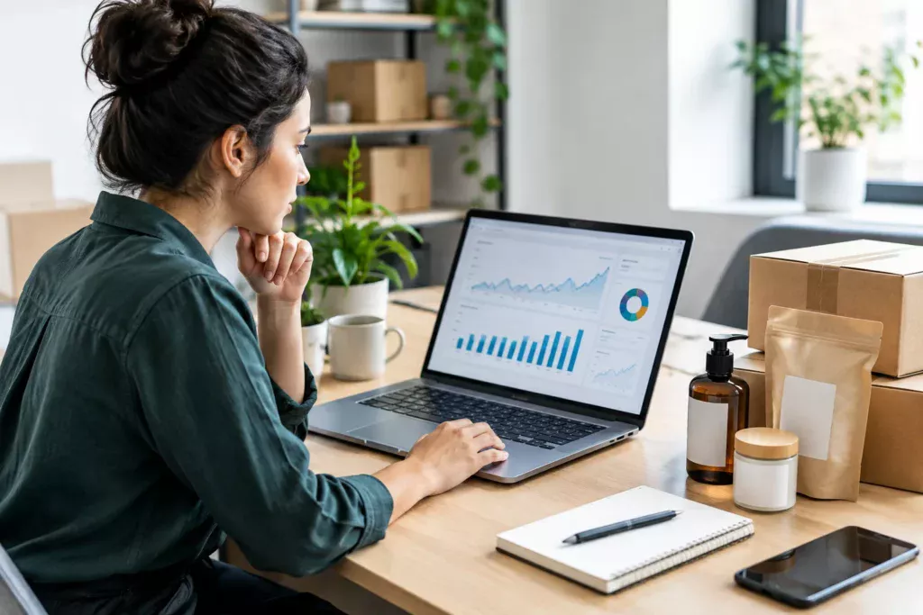 Analiză de campanie pentru Amazon Ads pentru produse într-un birou de e-commerce