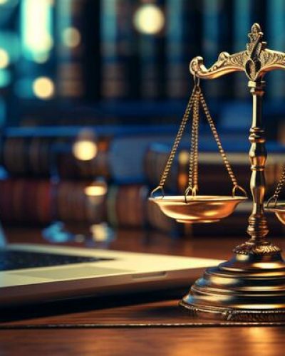 judge-antique-gavel-law-symbols-legal-office-wooden-table-book-background-generative-ai-photo